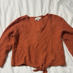 Madewell cropped tie front top